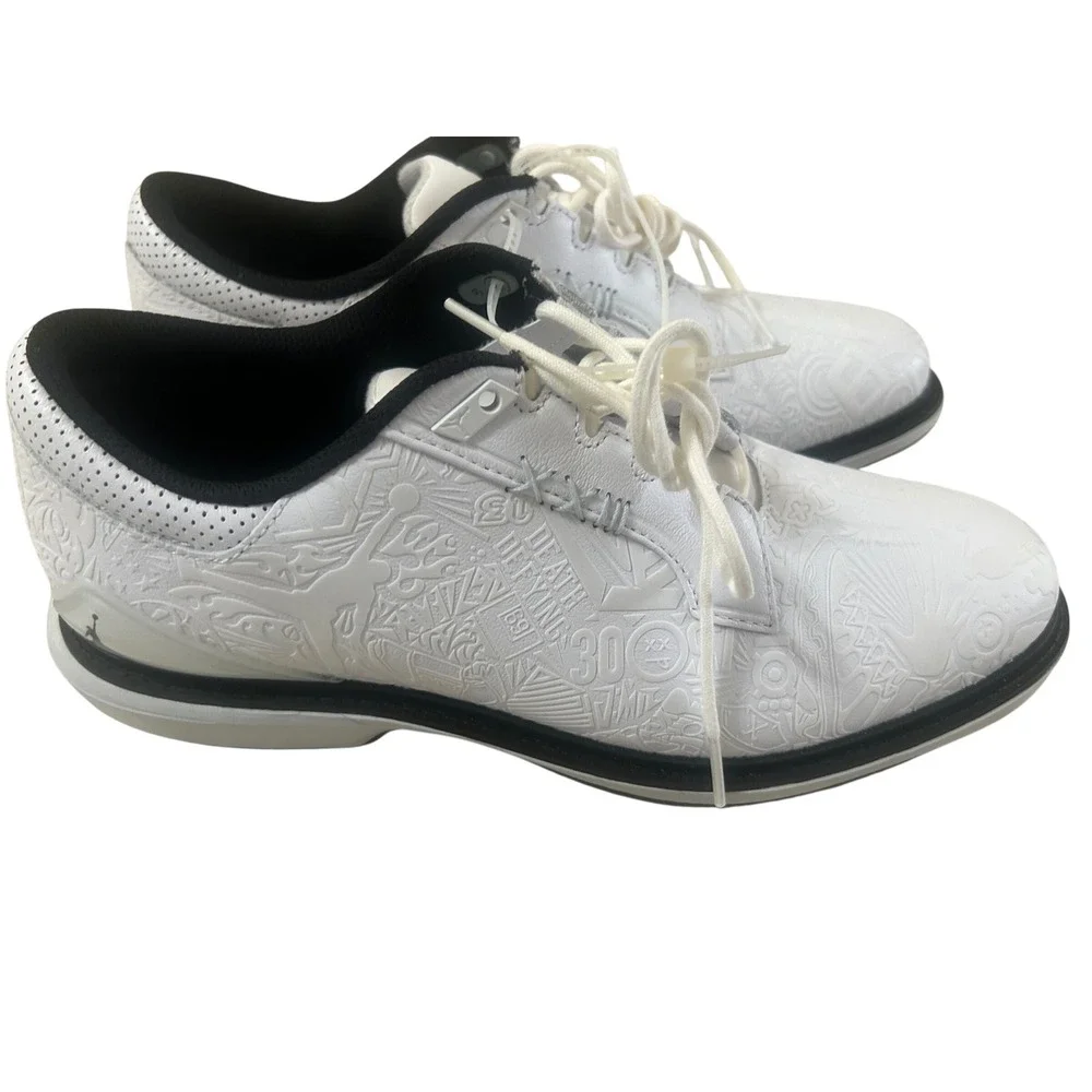 Jordan ADG 5 Golf Shoes Men 8.5 White Excellence Laser Etched FQ6642-102